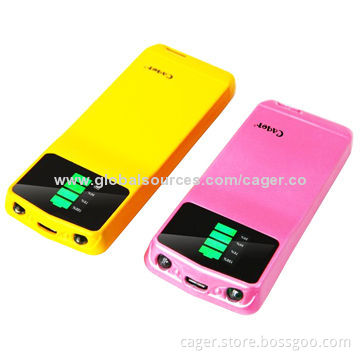 Cager 3,000mAh External Battery Power Banks with 5V DC, 1A Input